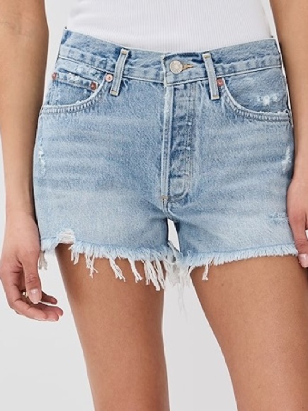 AGOLDE Women's Parker Vintage Cut Off Short Light Wash Size 25